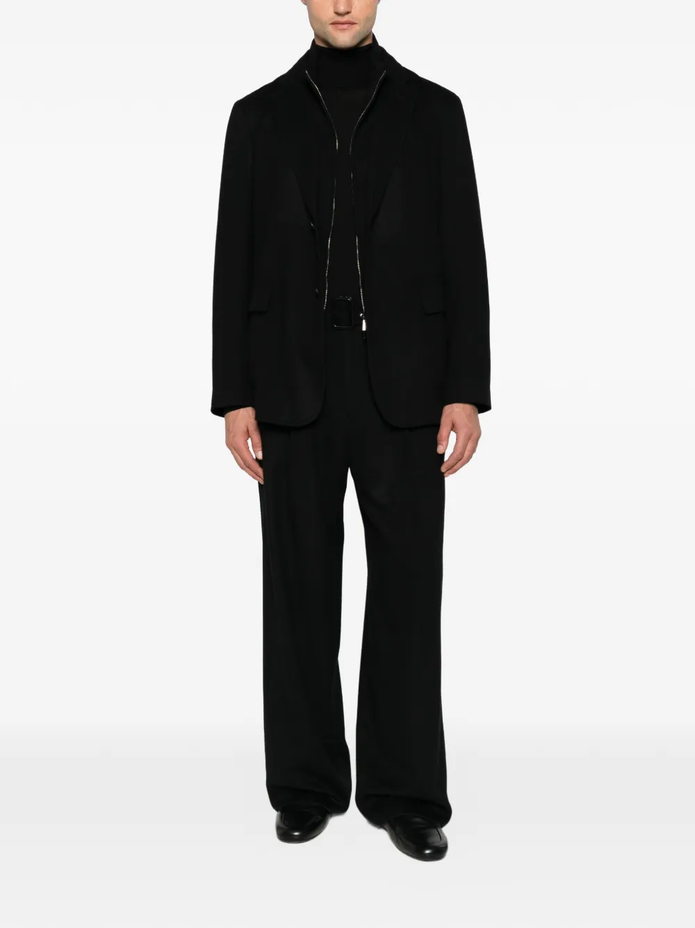 Emporio Armani Jack met enkele rij knopen Zwart