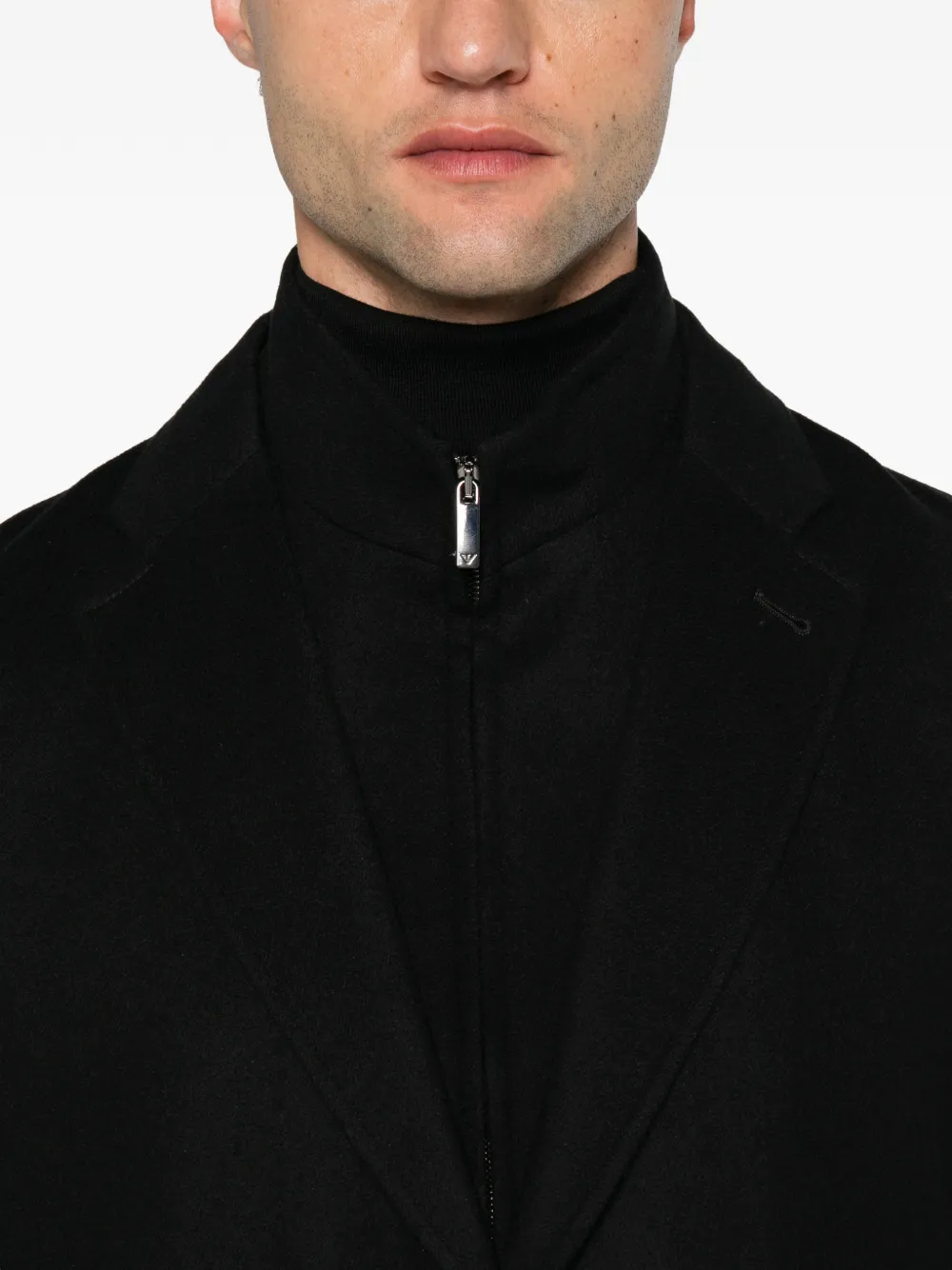 Emporio Armani Jack met enkele rij knopen Zwart