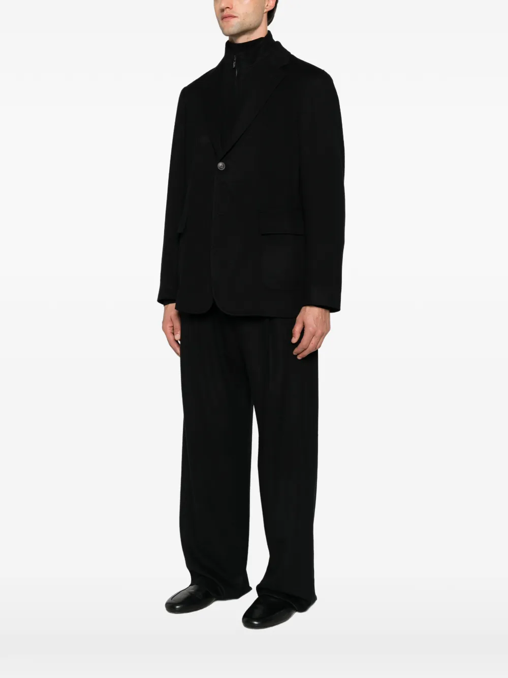 Emporio Armani Jack met enkele rij knopen Zwart