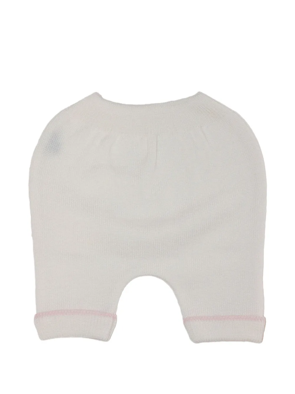 Little Bear polka-dot-embroidered wool babygrow set Wit