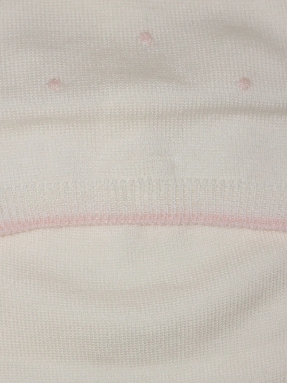 Little Bear polka-dot-embroidered wool babygrow set Wit
