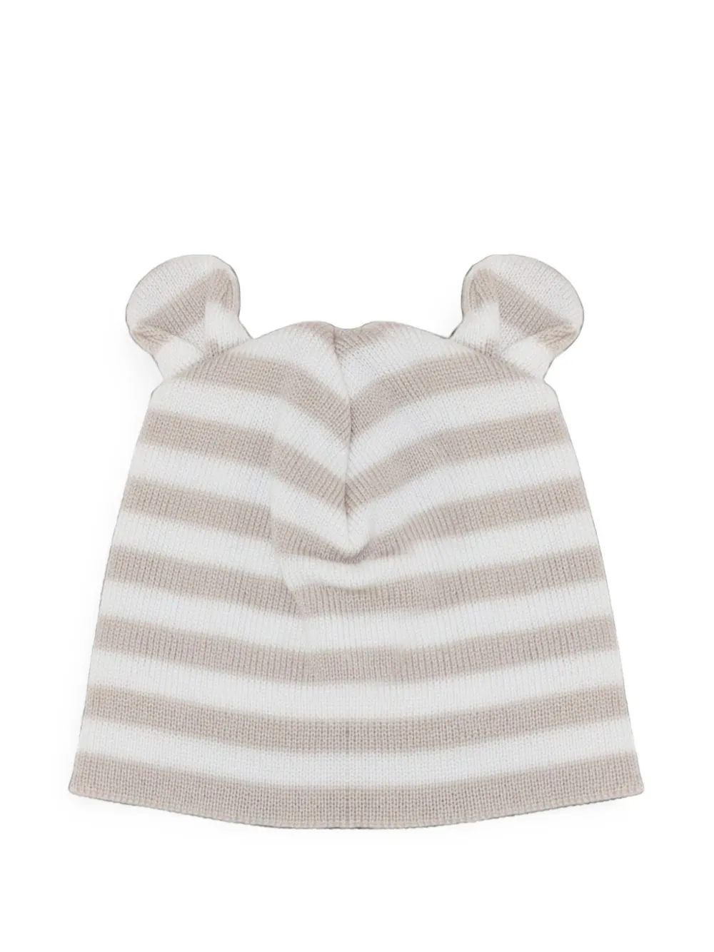 Little Bear Gestreepte muts met oordetail Beige