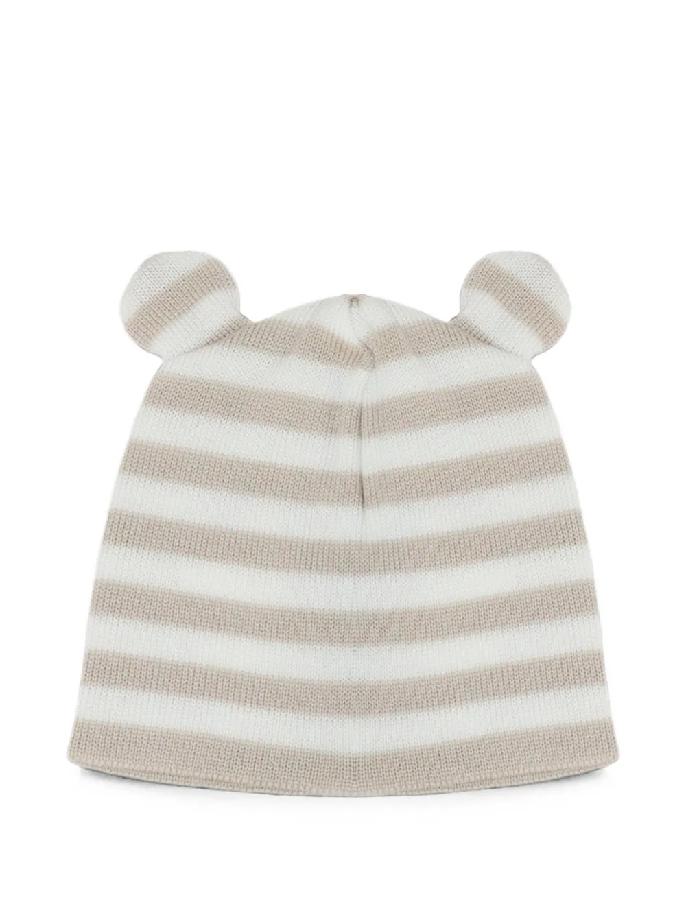 Little Bear striped ear-detail beanie hat - Toni neutri