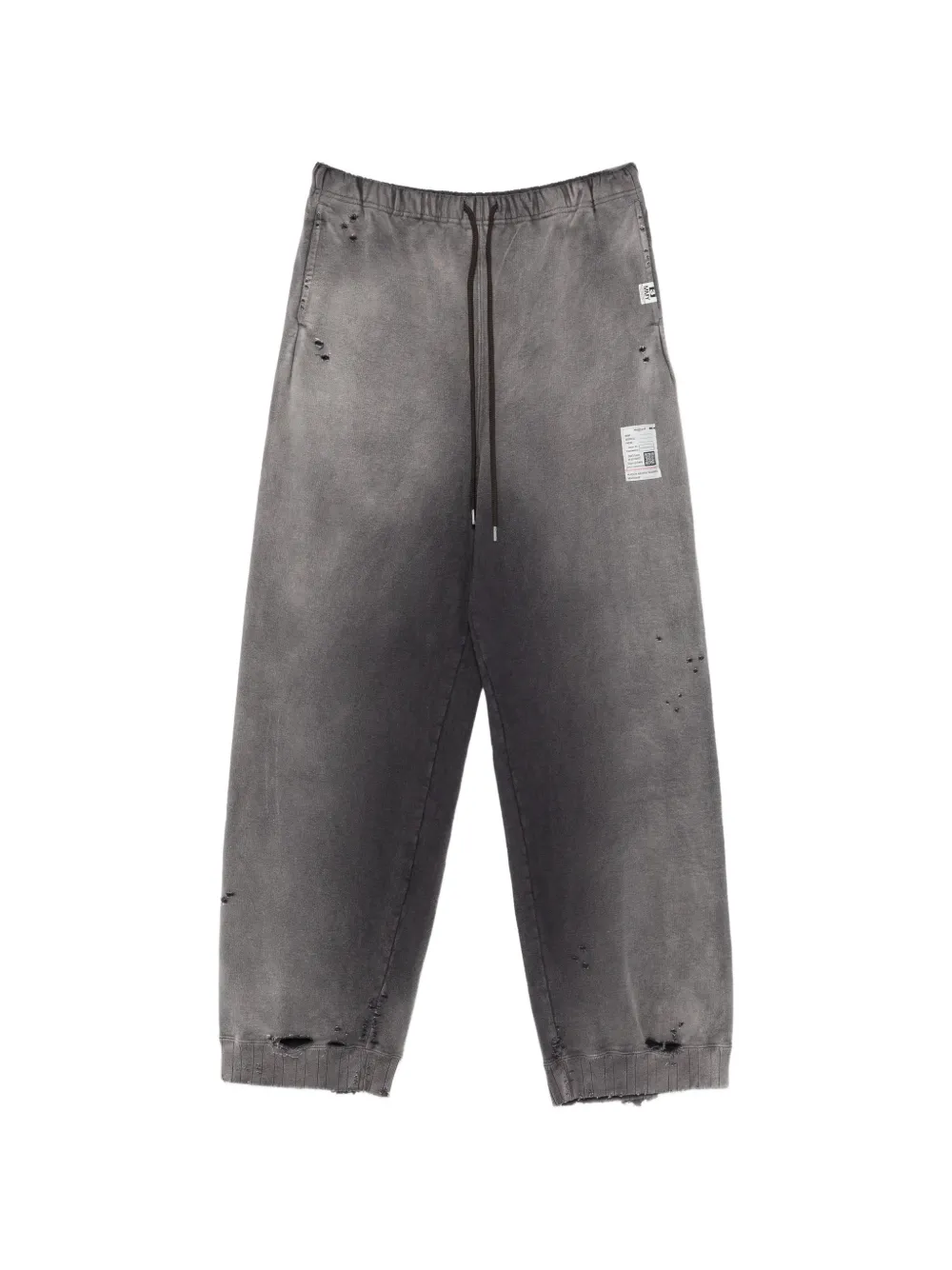 Maison MIHARA YASUHIRO distressed logo-print track pants - Grigio