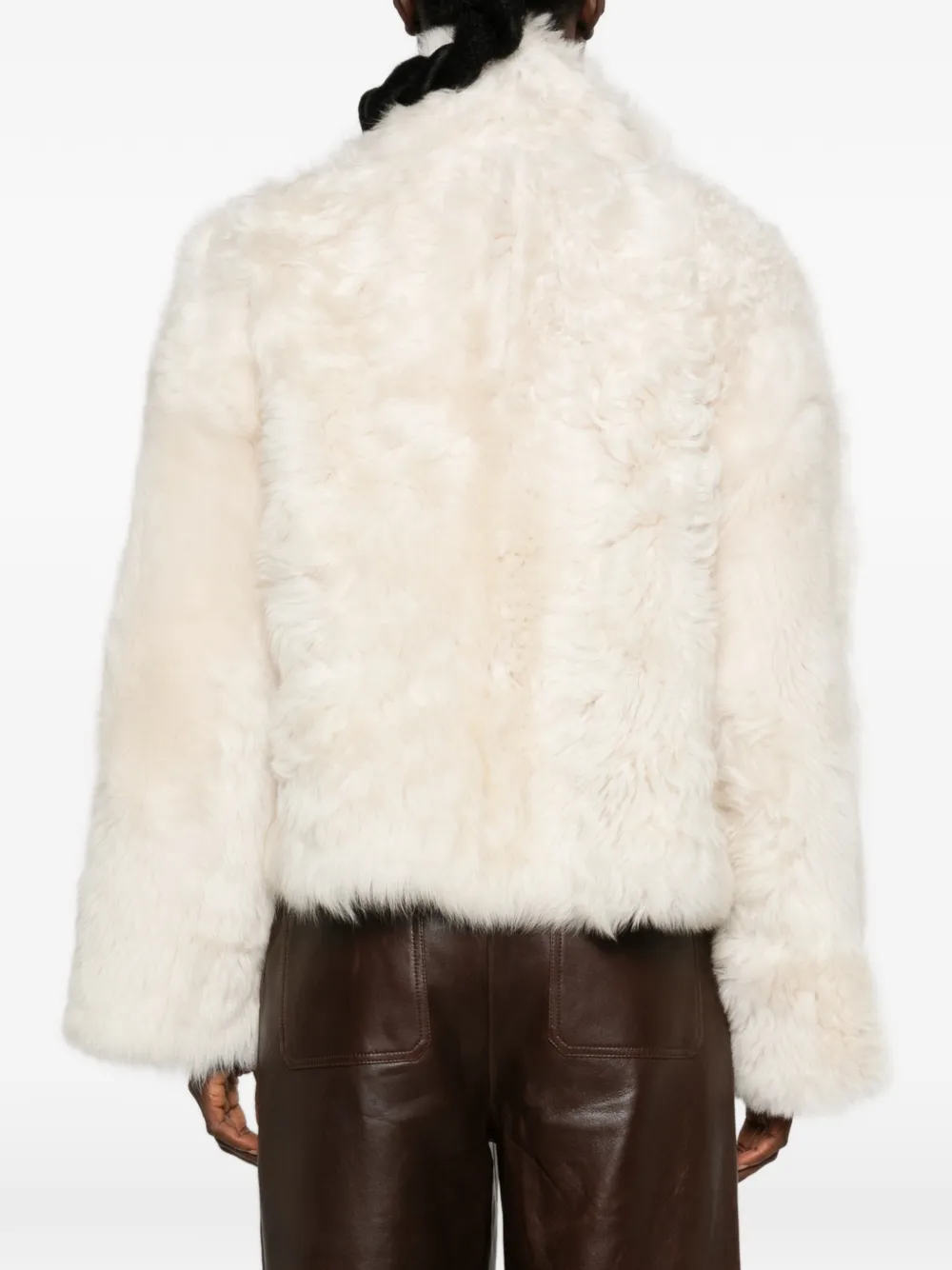 Yves Salomon shearling jacket Beige