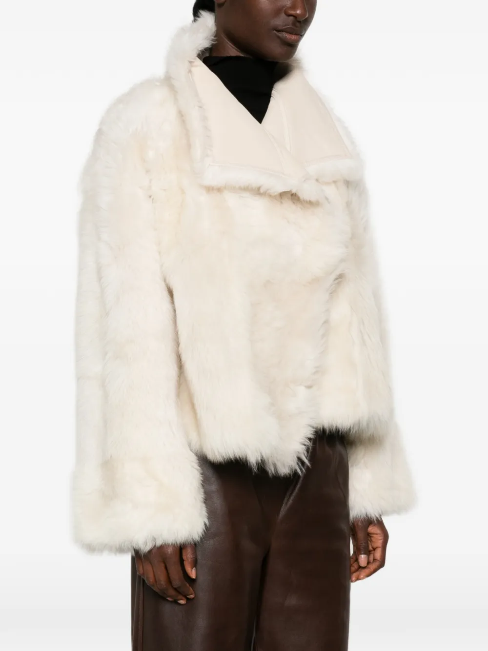 Yves Salomon shearling jacket Beige