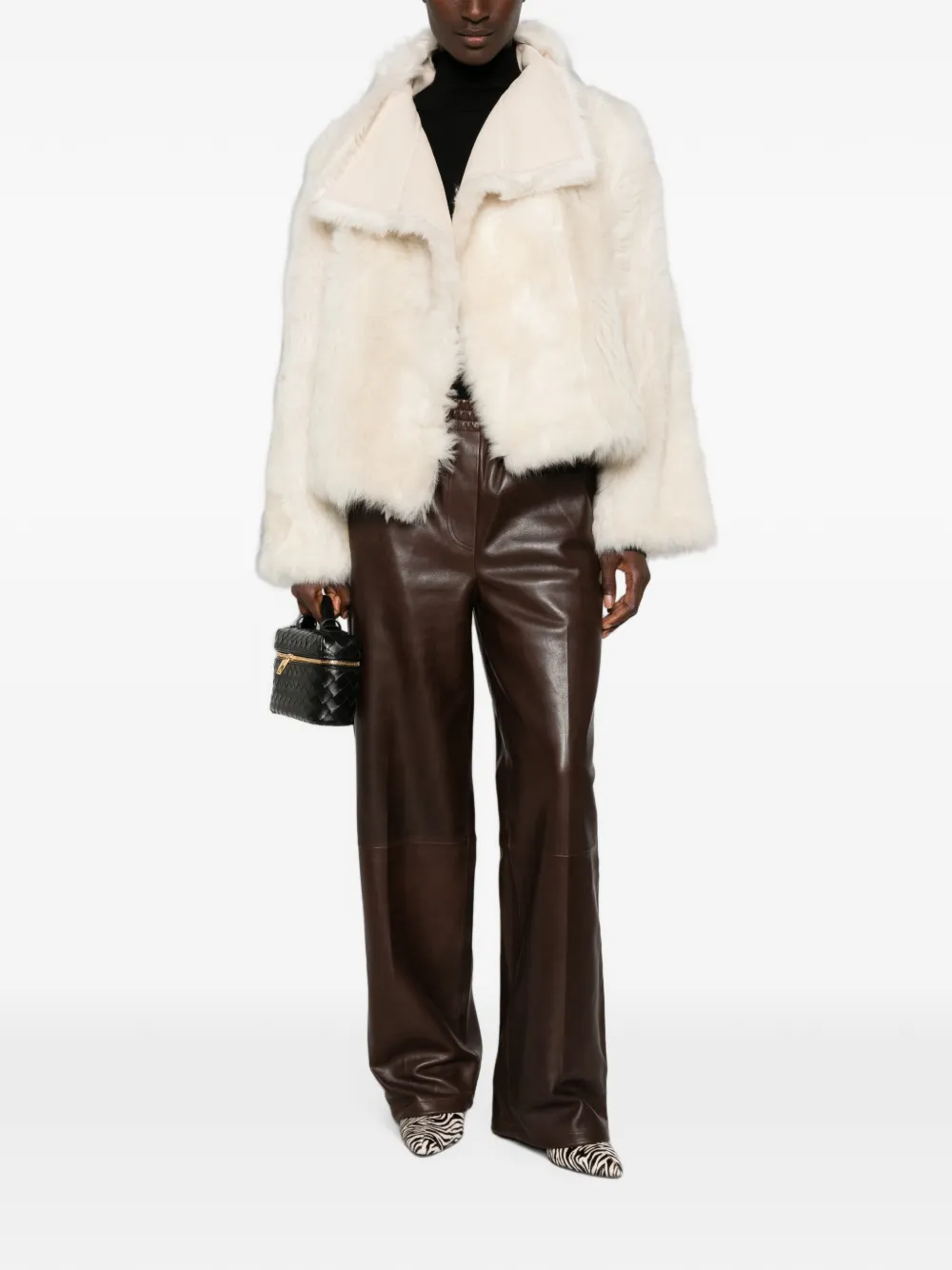 Yves Salomon shearling jacket Beige