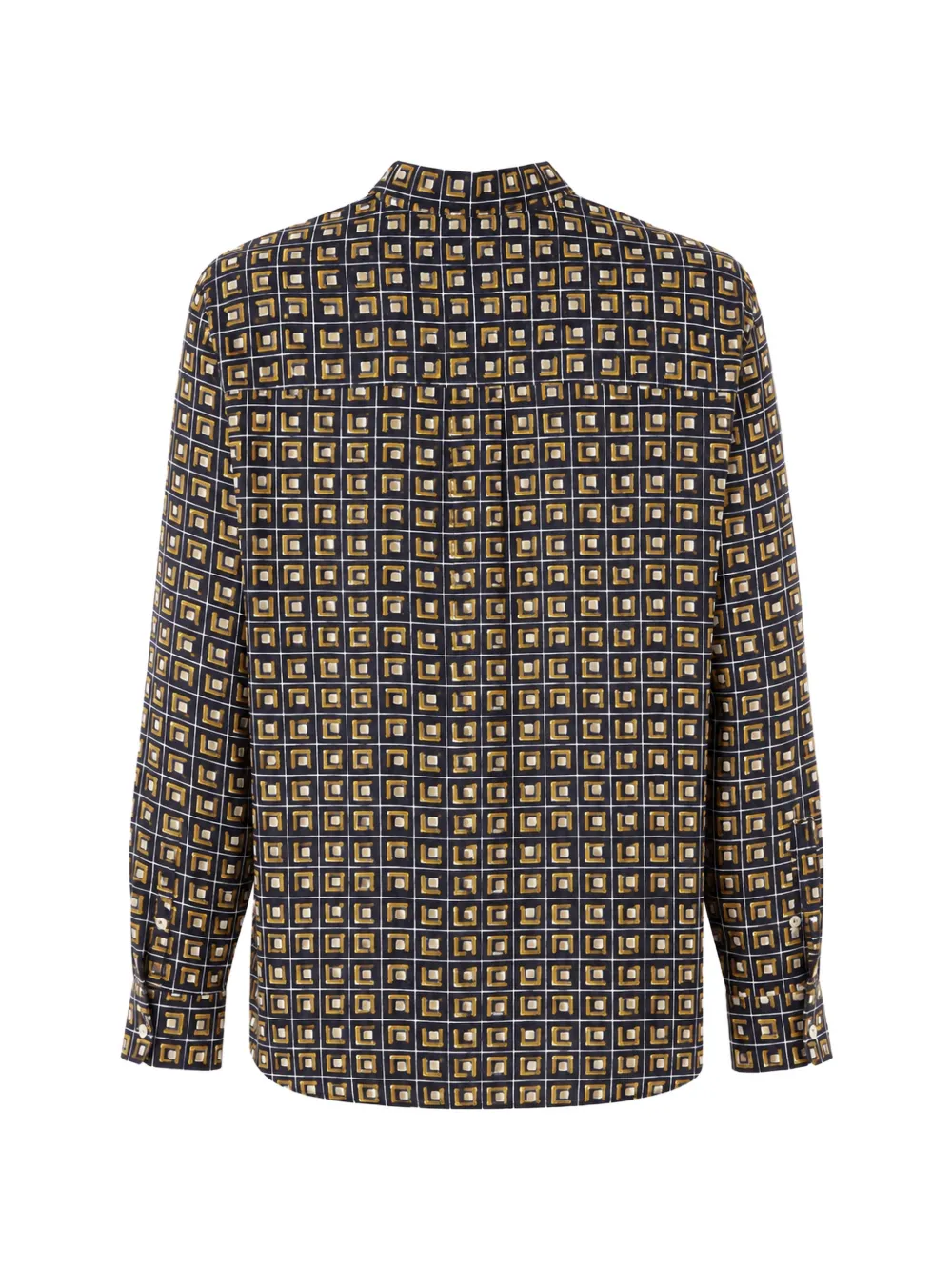 ASPESI geometric-print long-sleeve shirt Blauw