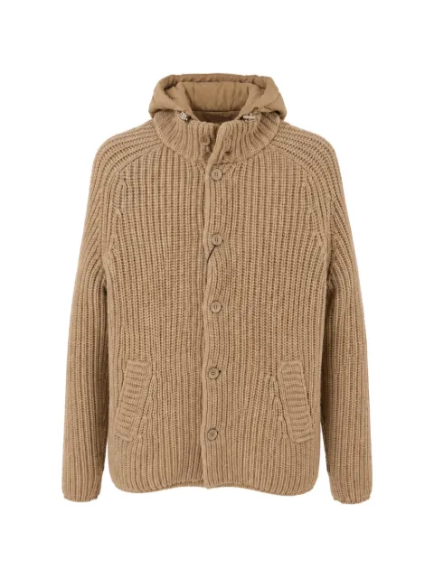 Herno ribbed-knit hooded cardigan
