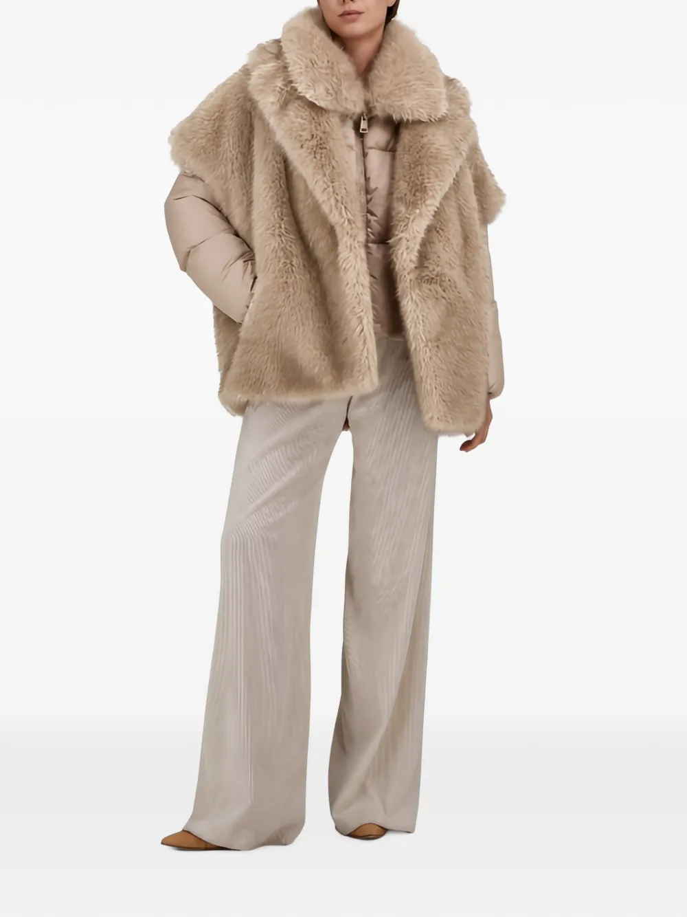 Herno Jack van imitatiebont met korte mouwen Beige