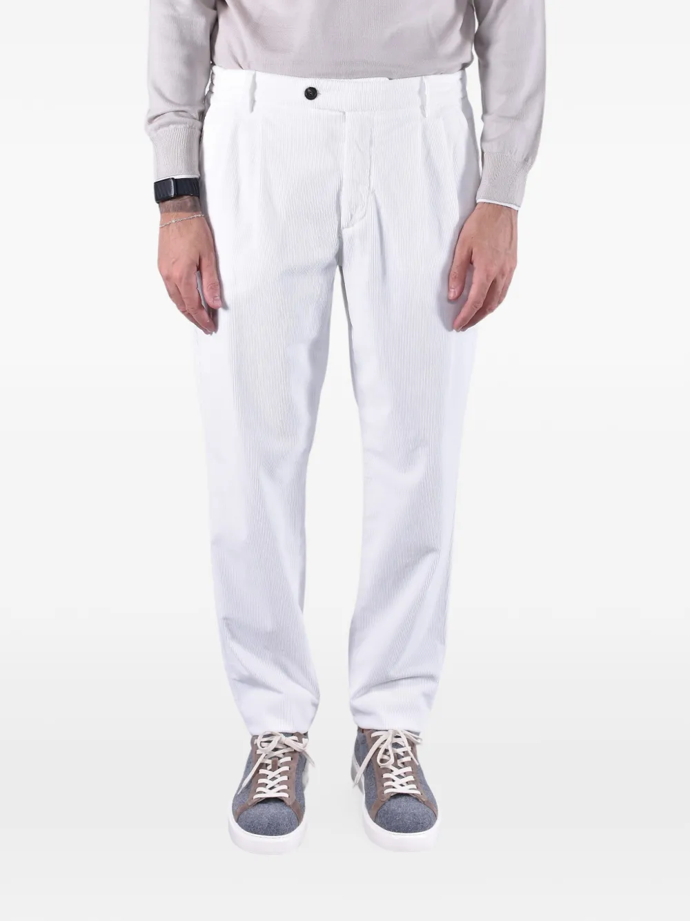 Eleventy pleated corduroy trousers Wit