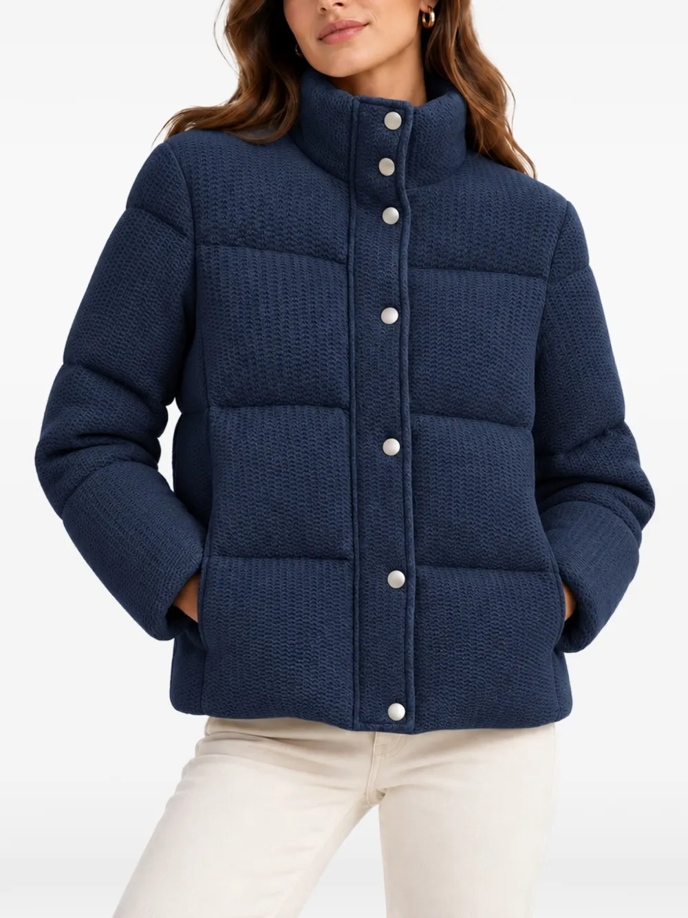 Eleventy quilted wool jacket Blauw