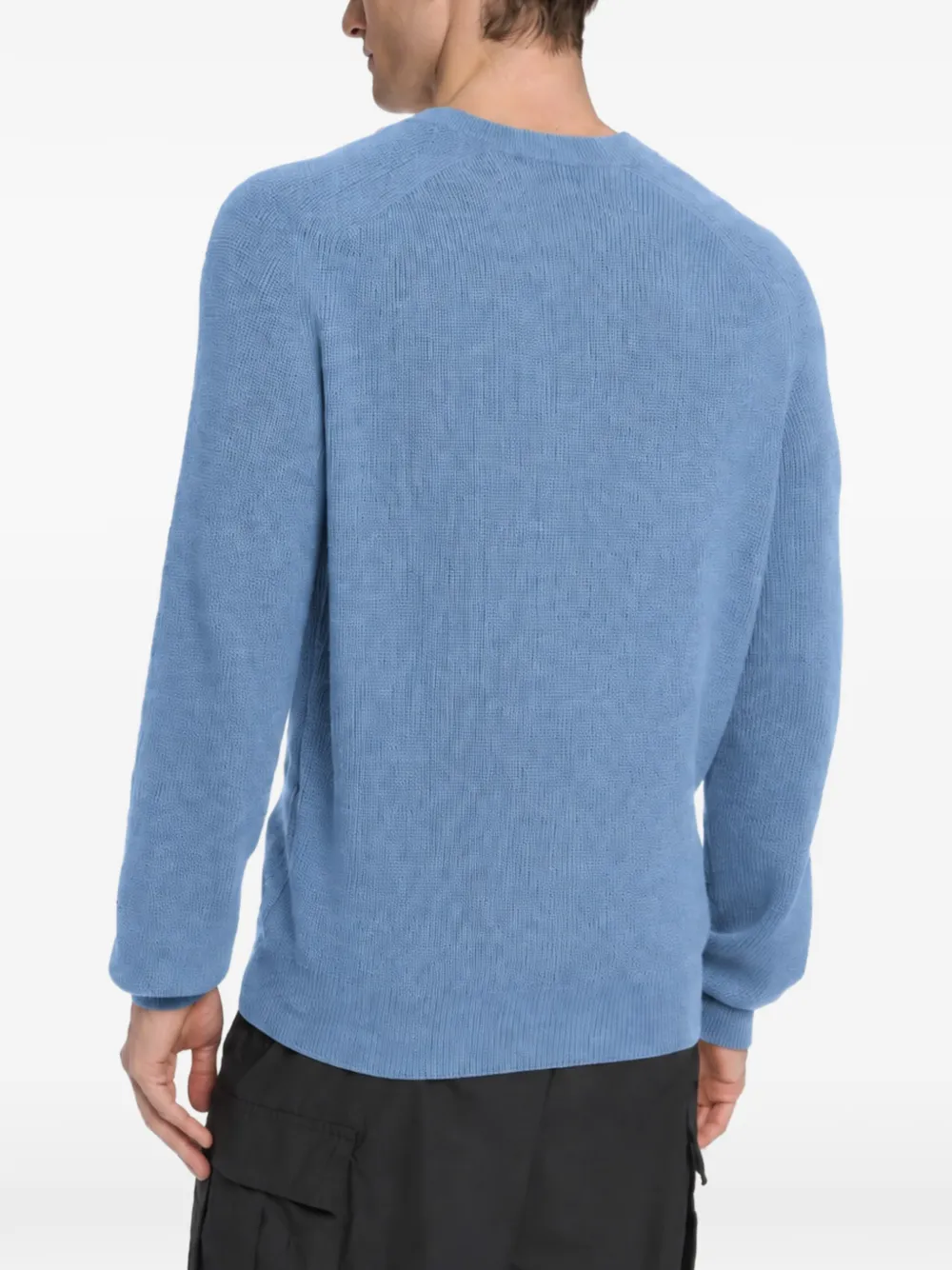 Malo ribbed-knit raglan-sleeve sweater Blauw