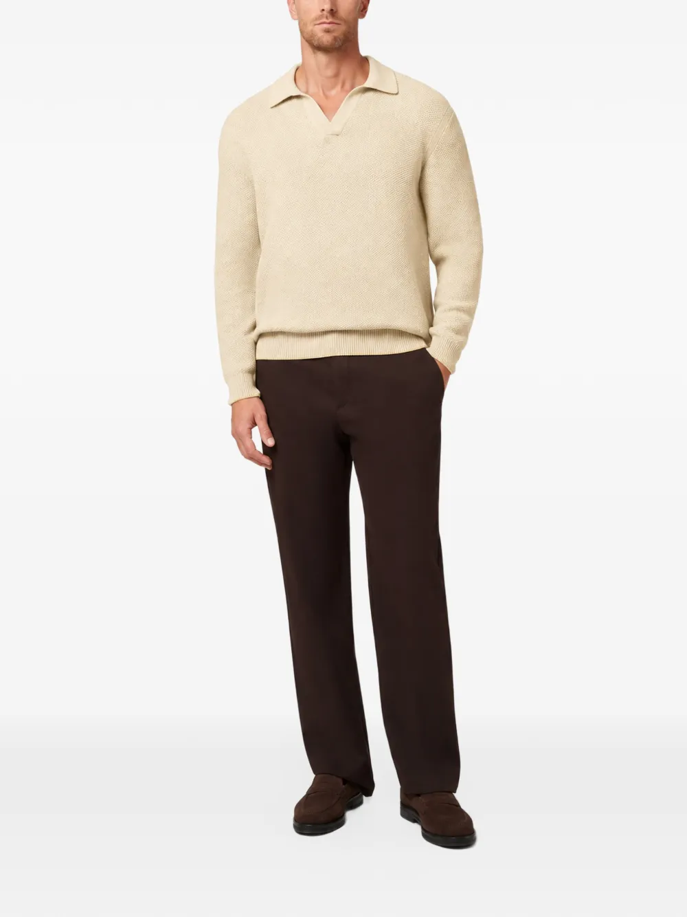 Paul & Shark waffle-knit polo shirt Beige