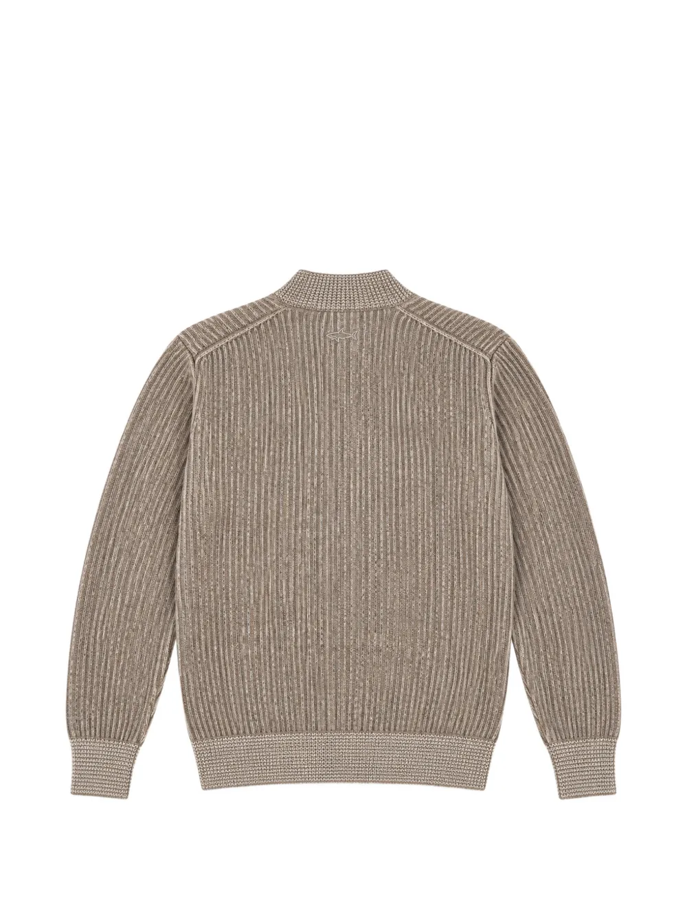 Paul & Shark ribbed-knit half-zip long-sleeve polo shirt Beige
