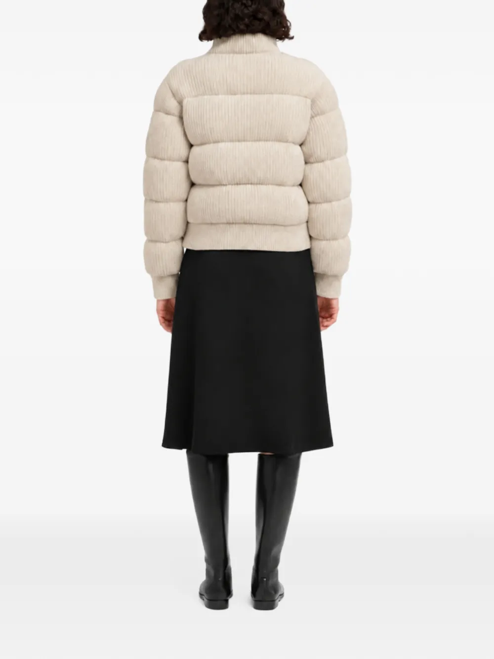 ASPESI ribbed-knit quilted jacket Beige