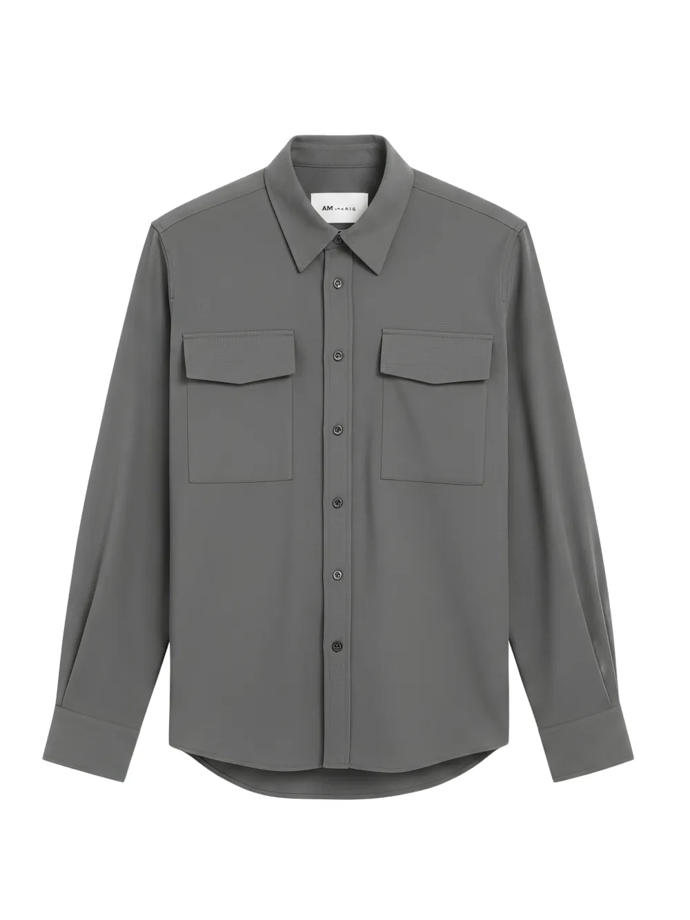 AMI Paris flap-pocket wool shirt Grijs