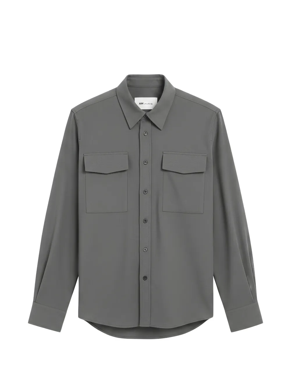 AMI Paris flap-pocket wool shirt Grijs