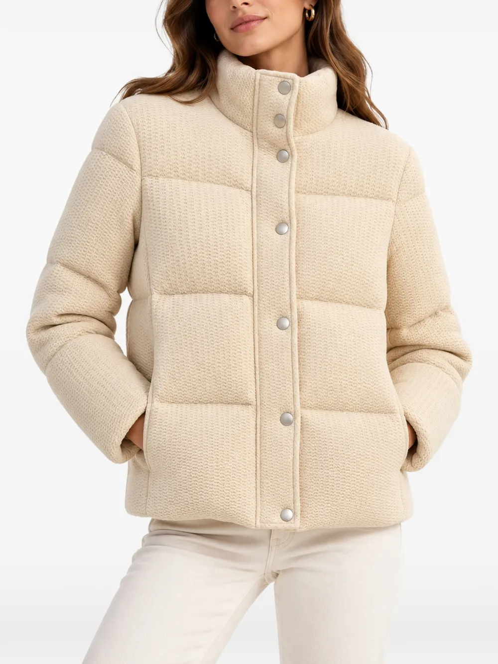 Eleventy quilted wool jacket Beige