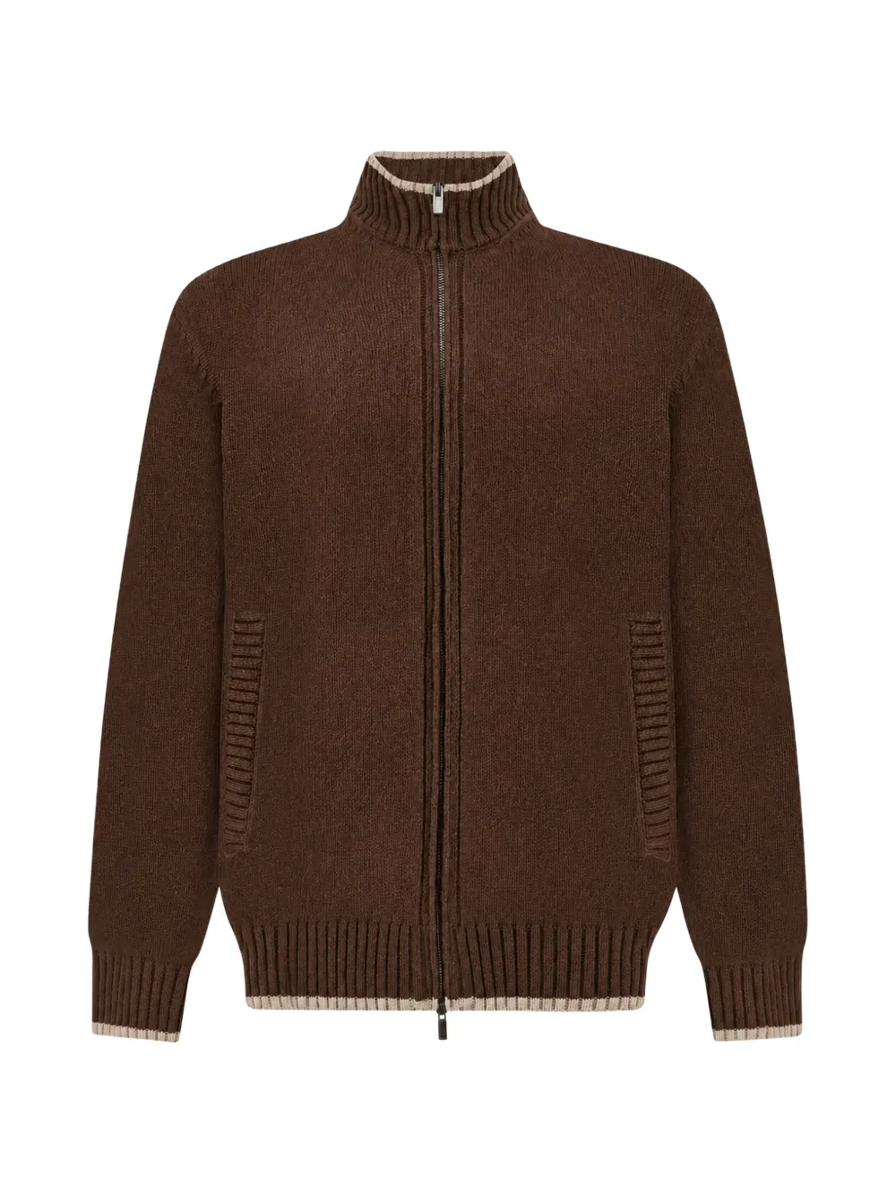 Paul & Shark zip-fastening cashmere cardigan - Marrone
