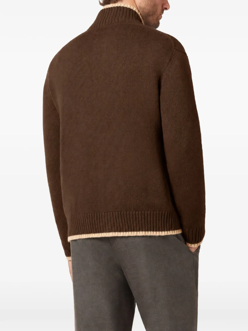 Paul & Shark zip-fastening cashmere cardigan Bruin