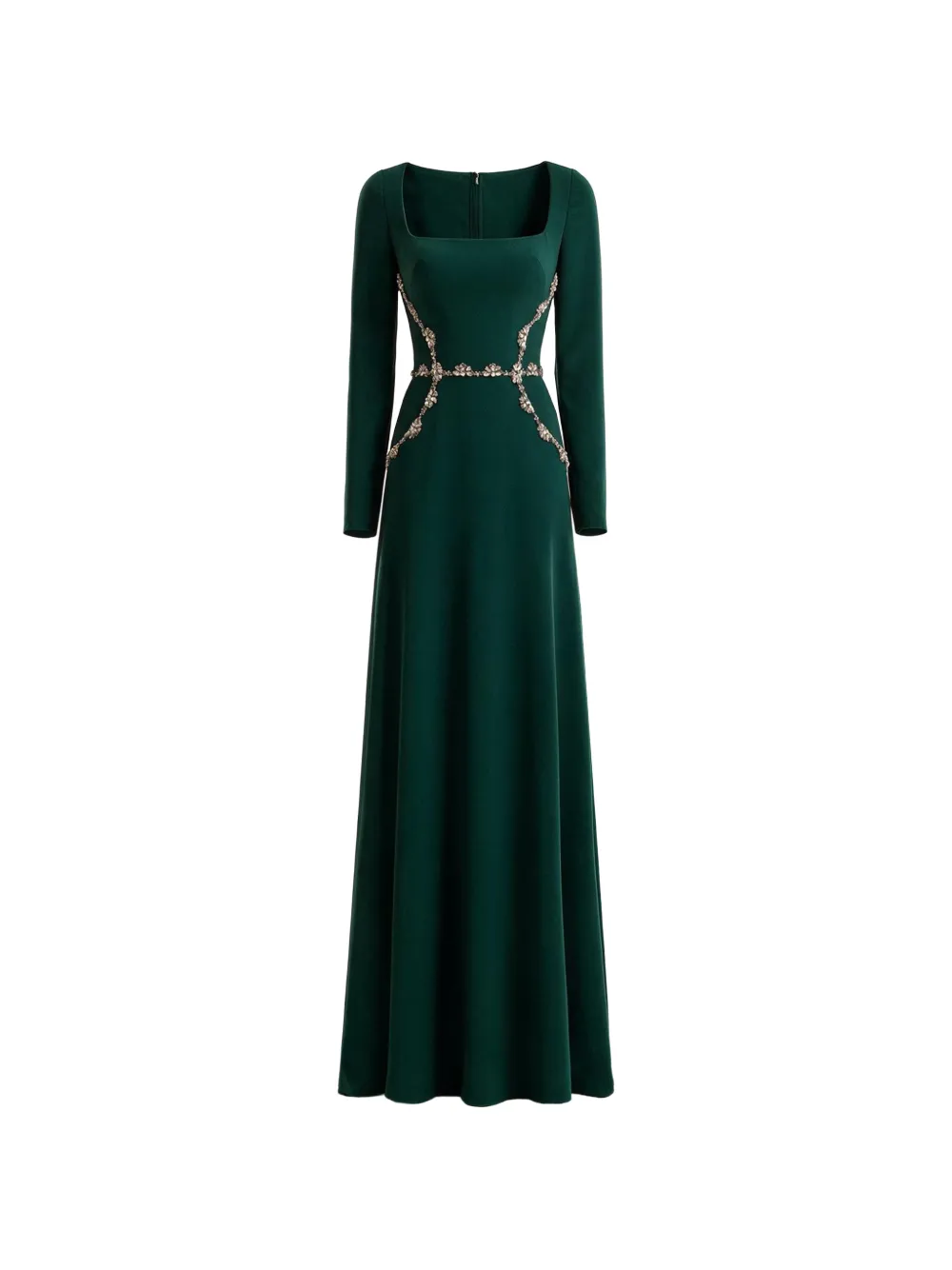 Gemy Maalouf Abito con scollo quadrato e perline - Verde