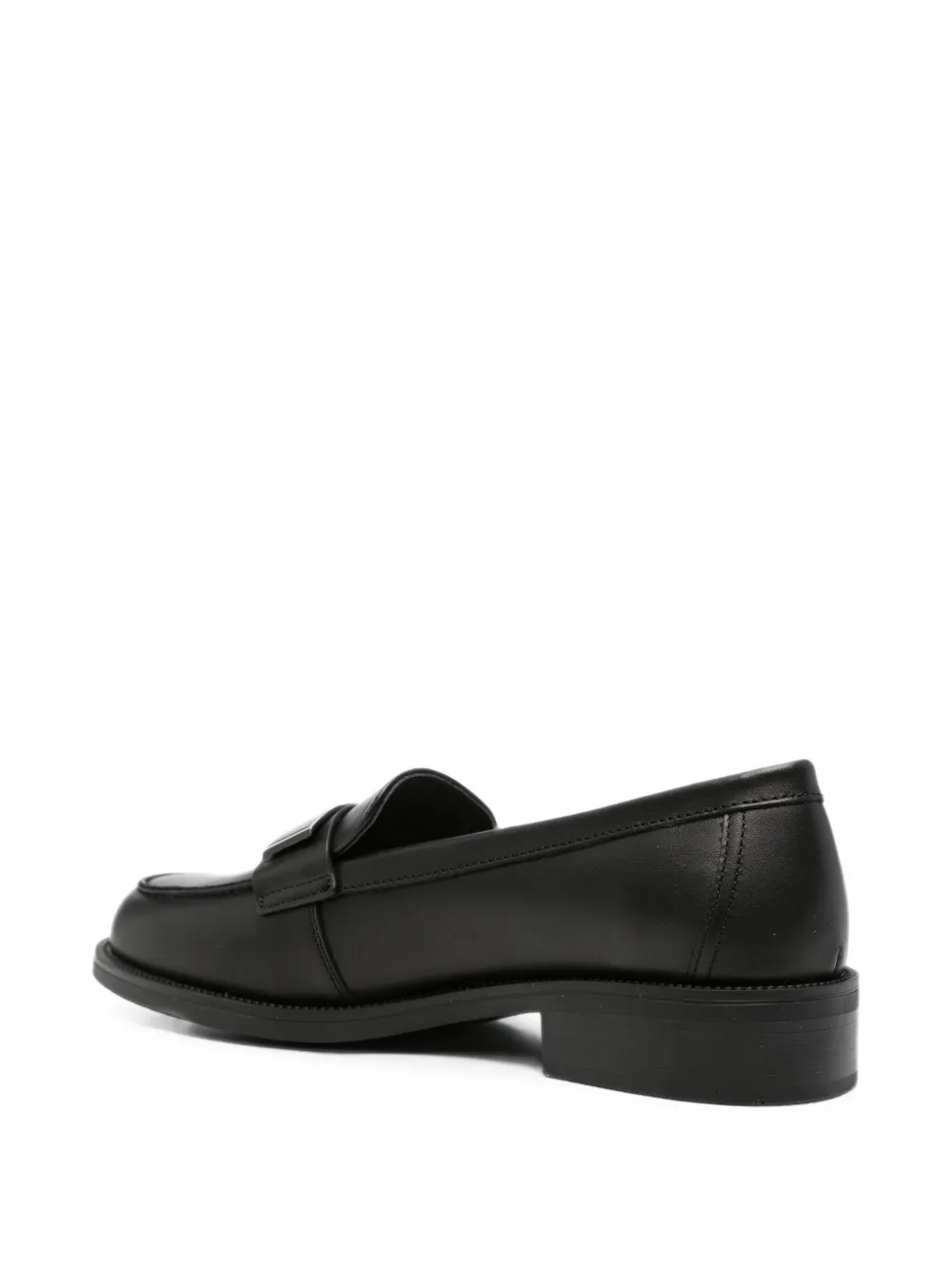 LIU JO Madison logo-plaque leather loafers Zwart