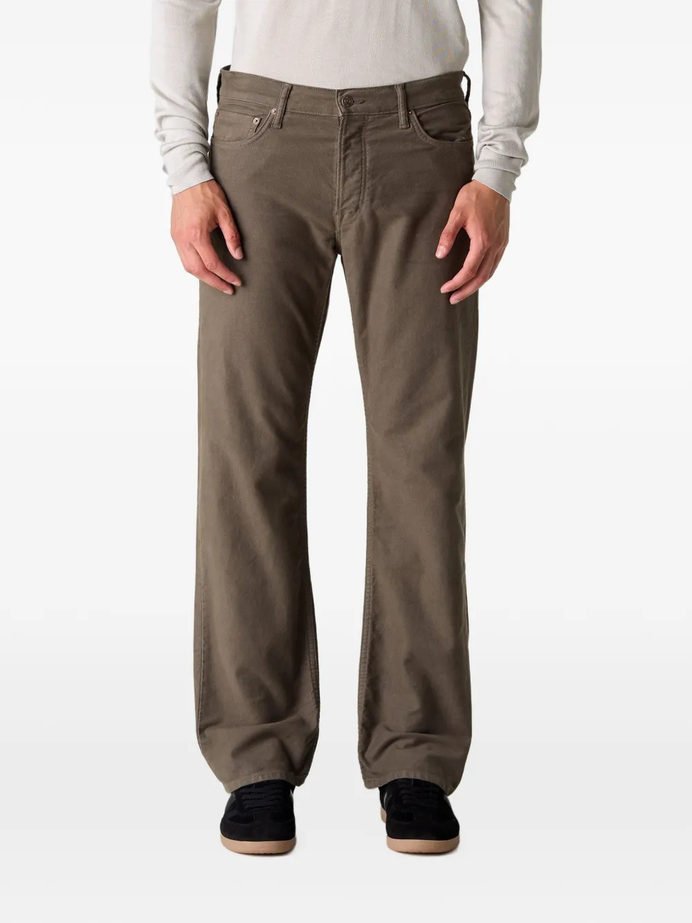 TOM FORD moleskin straight-leg trousers Bruin