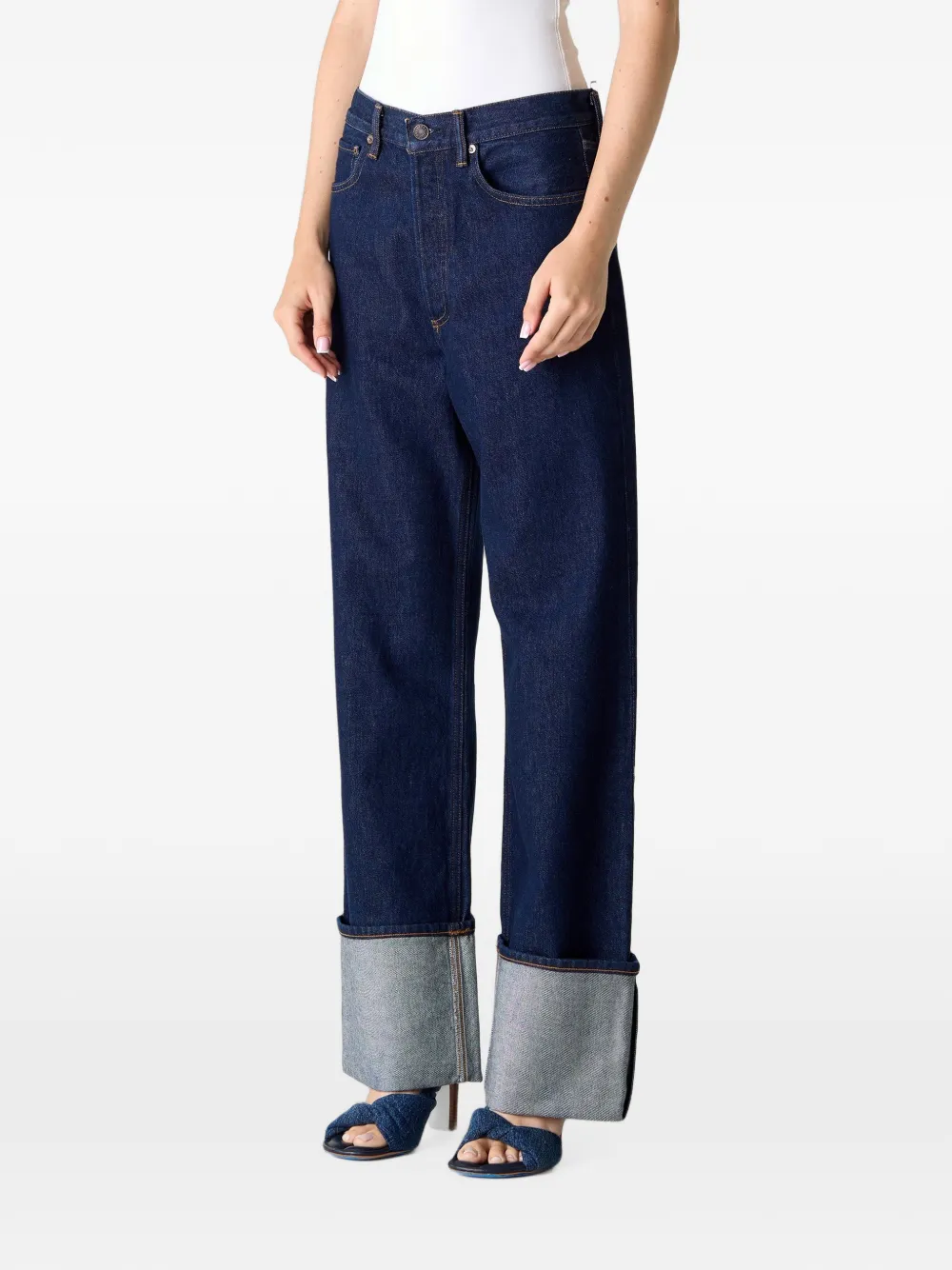 AGOLDE Big Cuff straight jeans Blauw
