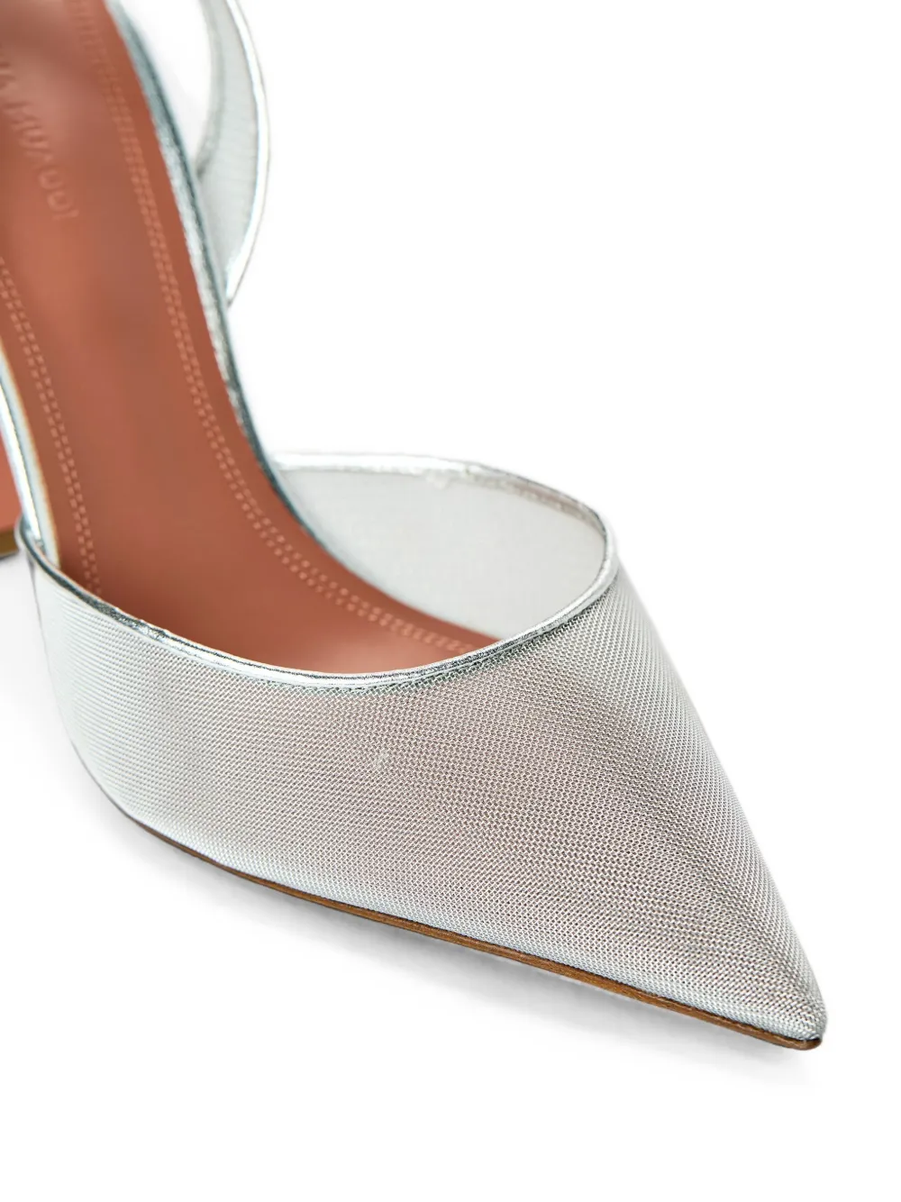 Amina Muaddi Holli mesh pumps Zilver