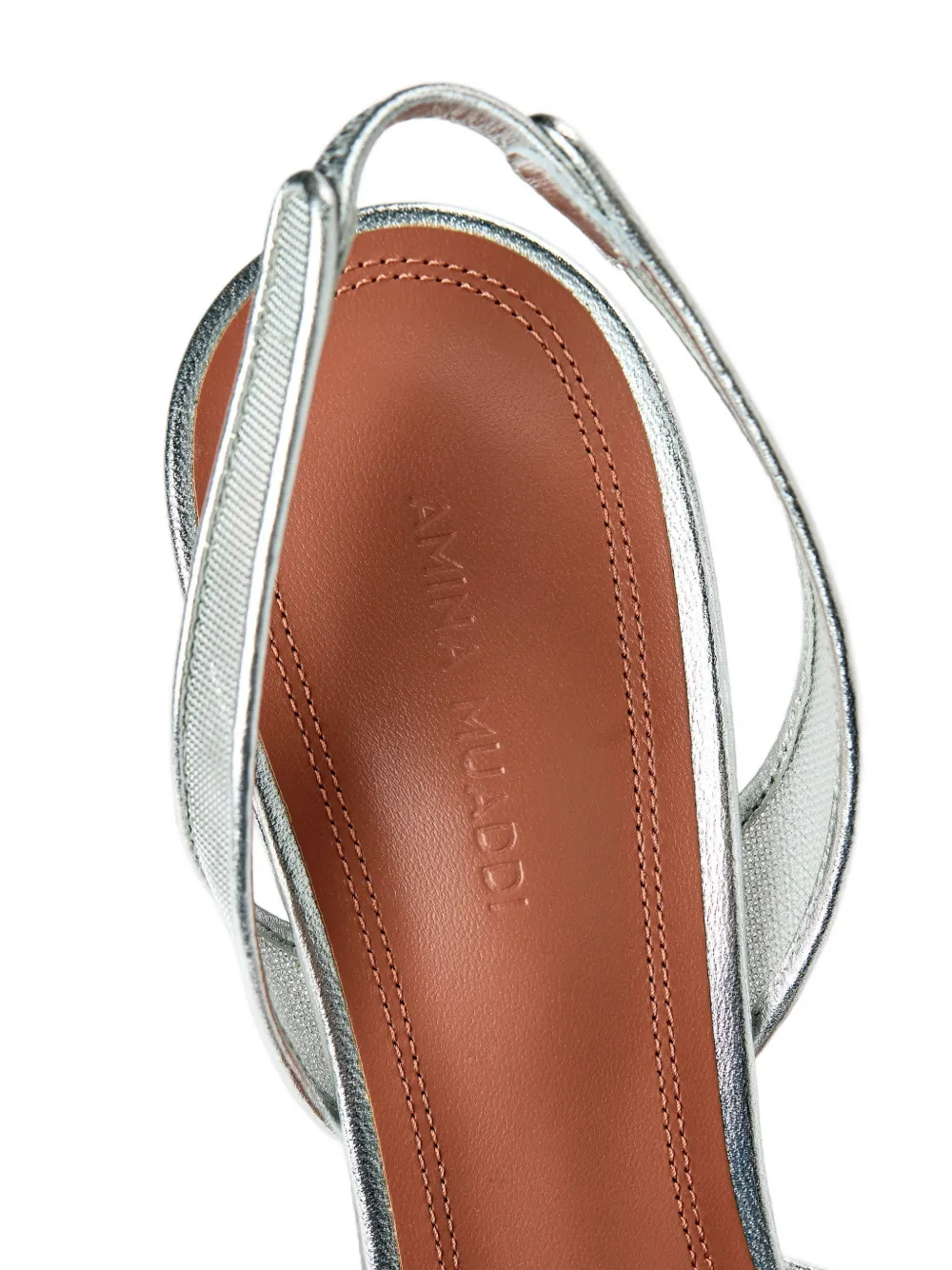 Amina Muaddi Holli mesh pumps Zilver