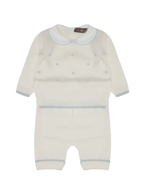 Little Bear polka-dot virgin-wool sweater and trousers set