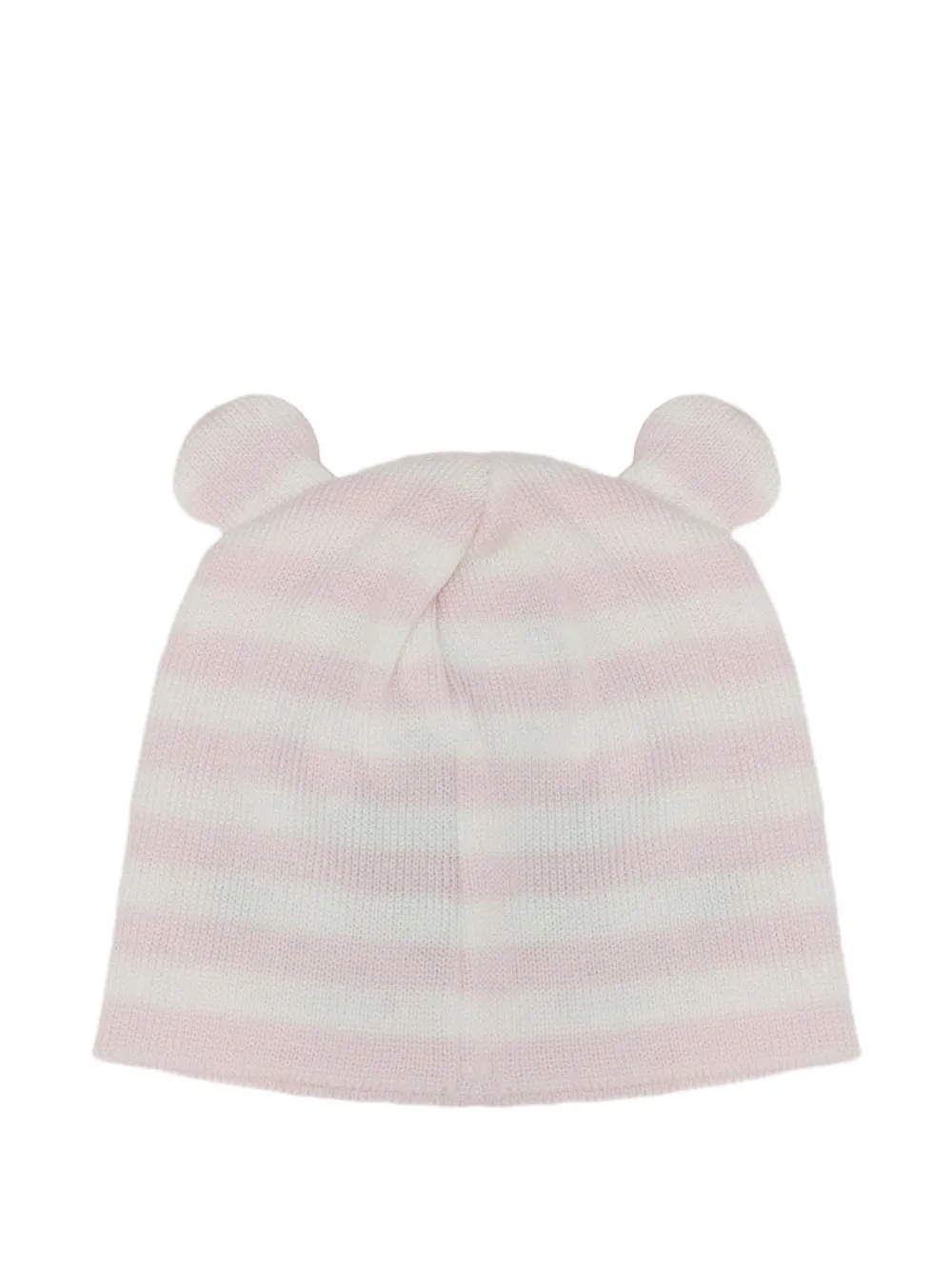 Little Bear striped ear-detail beanie hat - Rosa