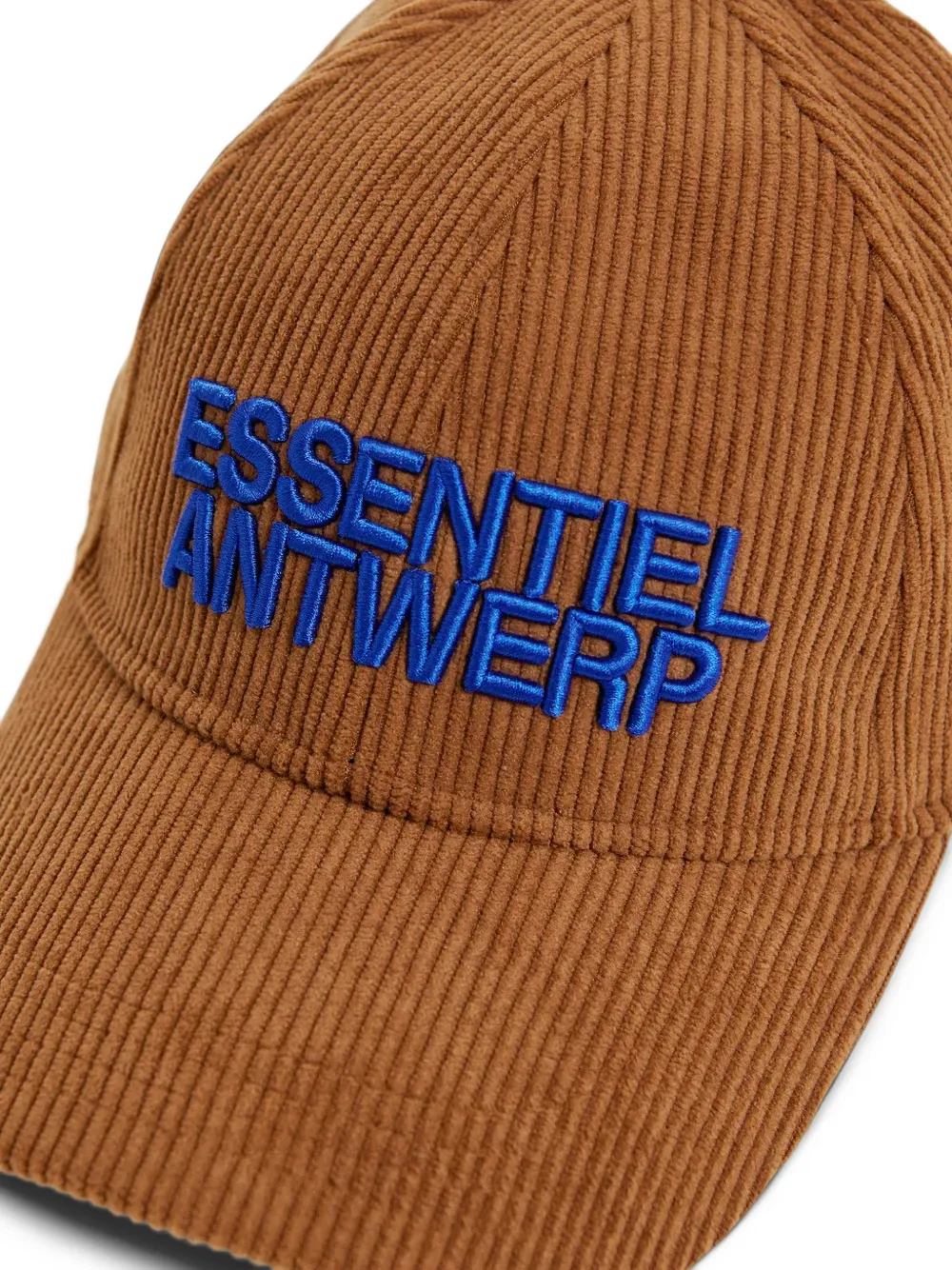 Essentiel Antwerp corduroy logo-embroidered cap Bruin