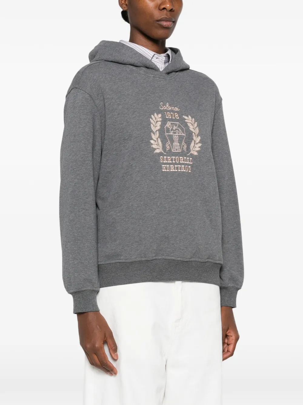 Brunello Cucinelli Hoodie met geborduurd logo Grijs