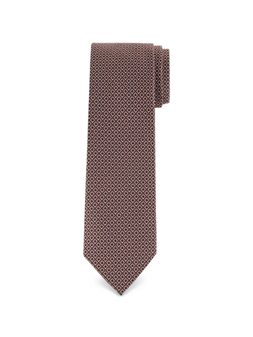 Brioni geometric-pattern tie | Brown | Image 1