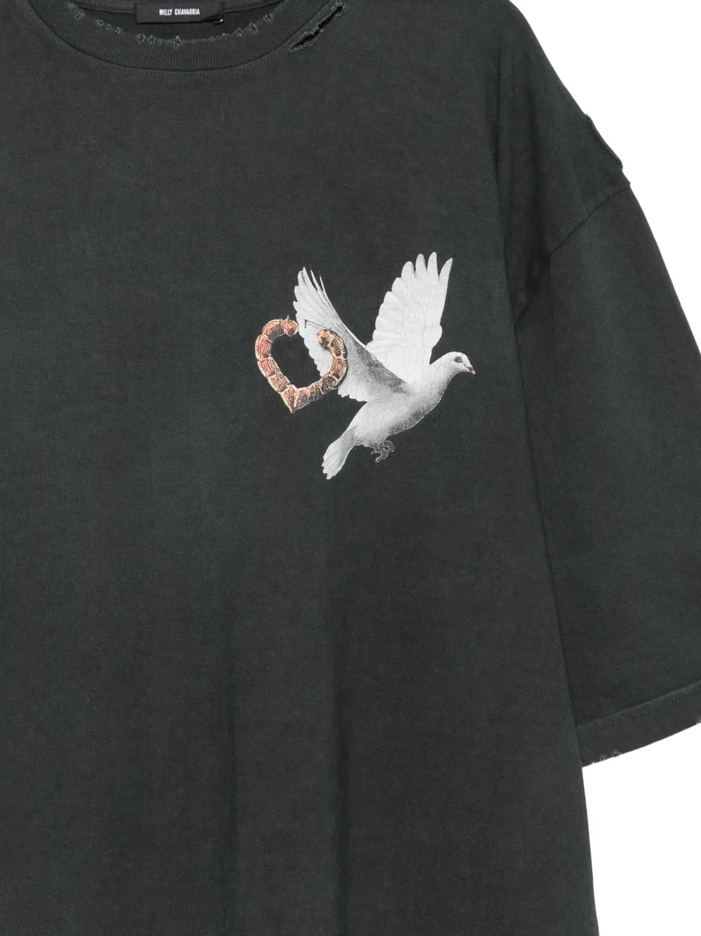Willy Chavarria T-shirt met grafische print Zwart