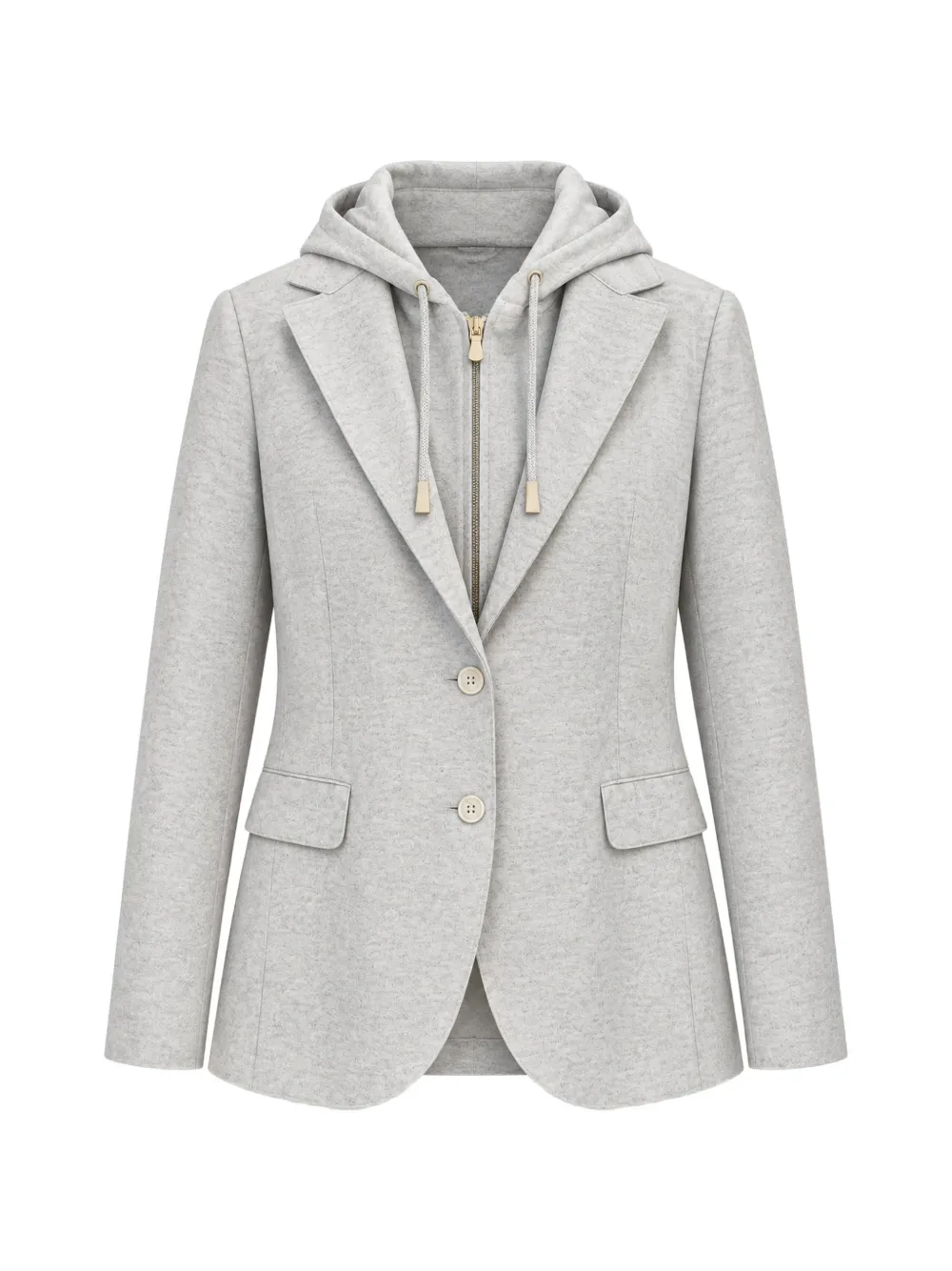 Eleventy hooded layered jacket - Grey