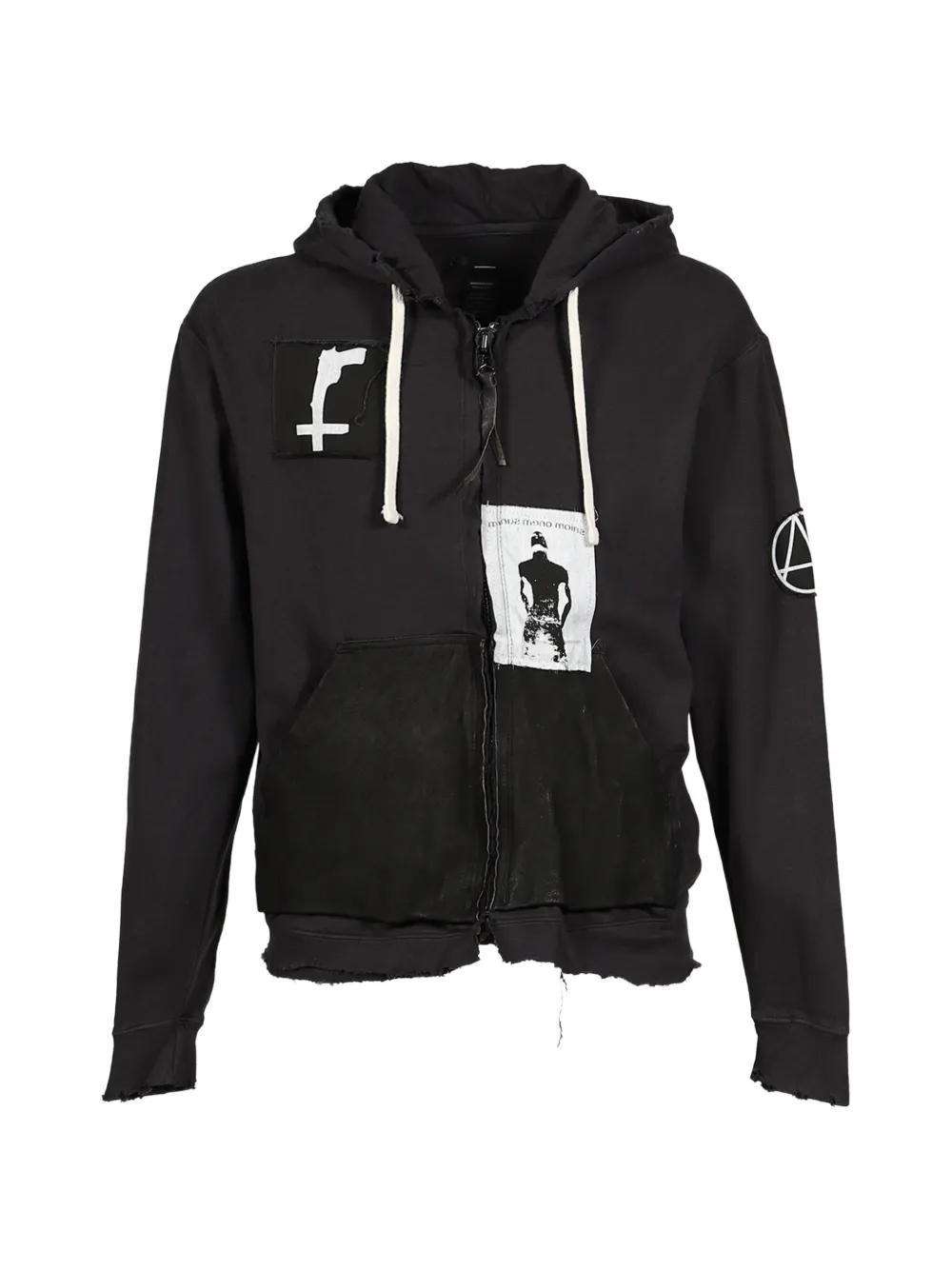 MINUS Bootleg patch-detail distressed hoodie