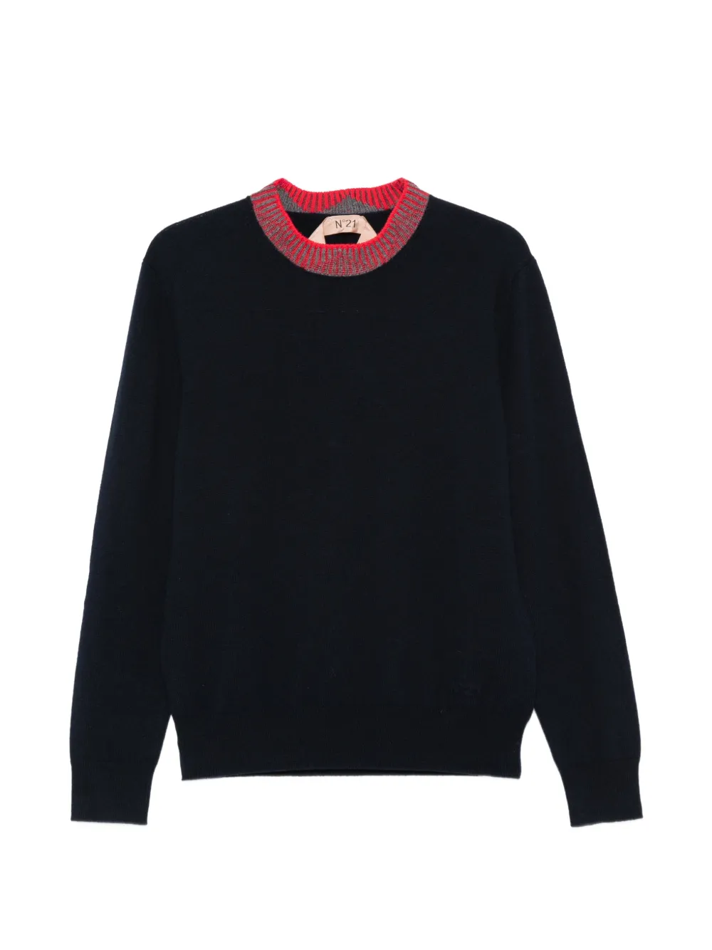 Nº21 contrast-trim crew-neck sweater