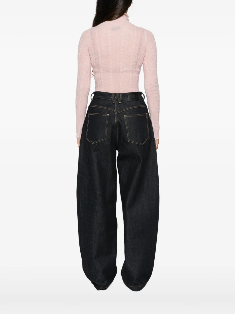 Haikure Margie cable-knit bodysuit Roze