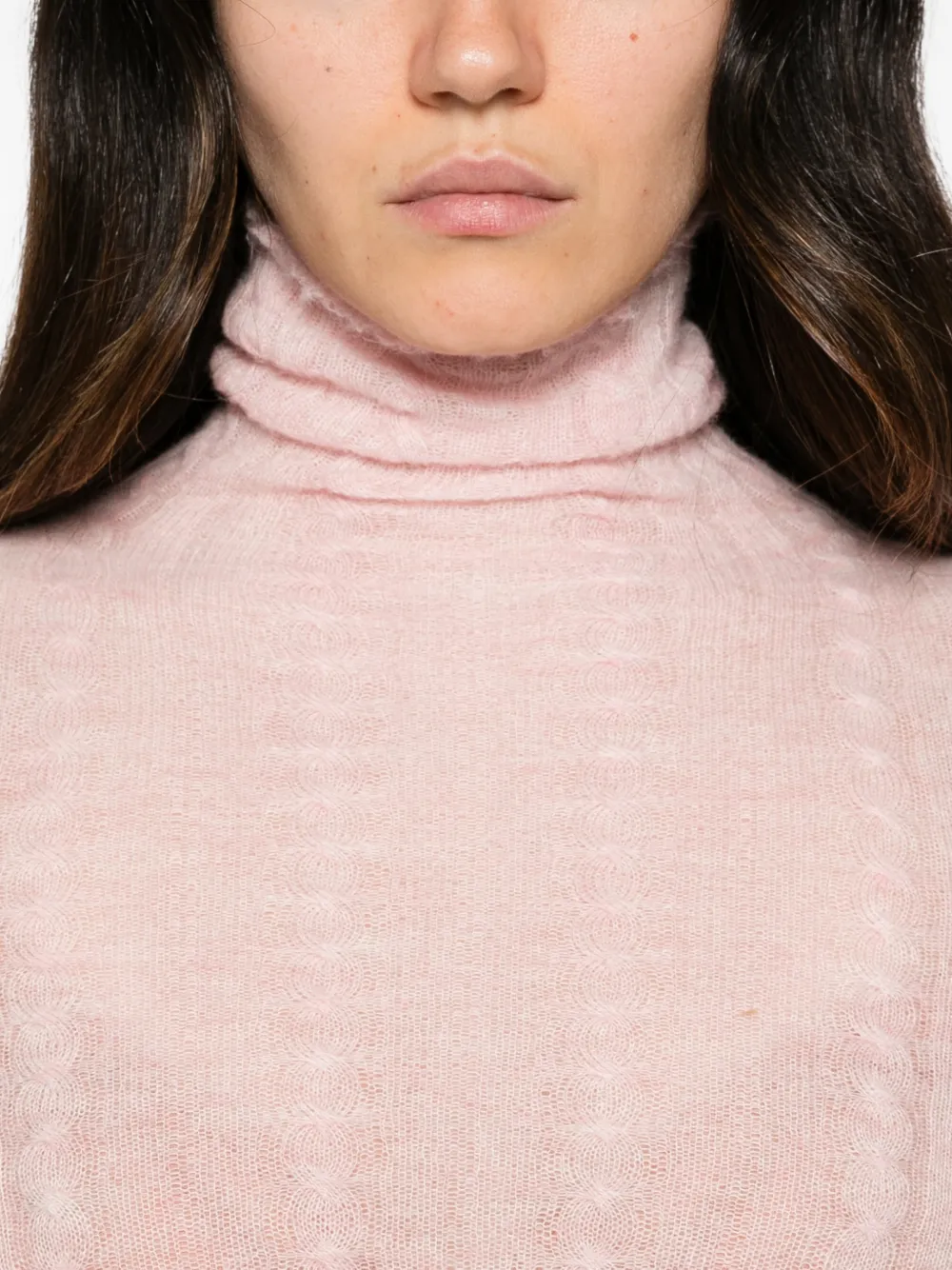 Haikure Margie cable-knit bodysuit Roze