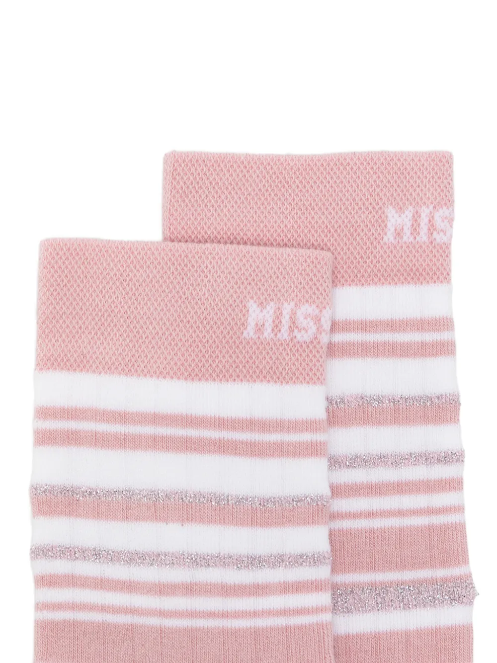 Missoni Gestreepte sokken met glitterbreisel Wit