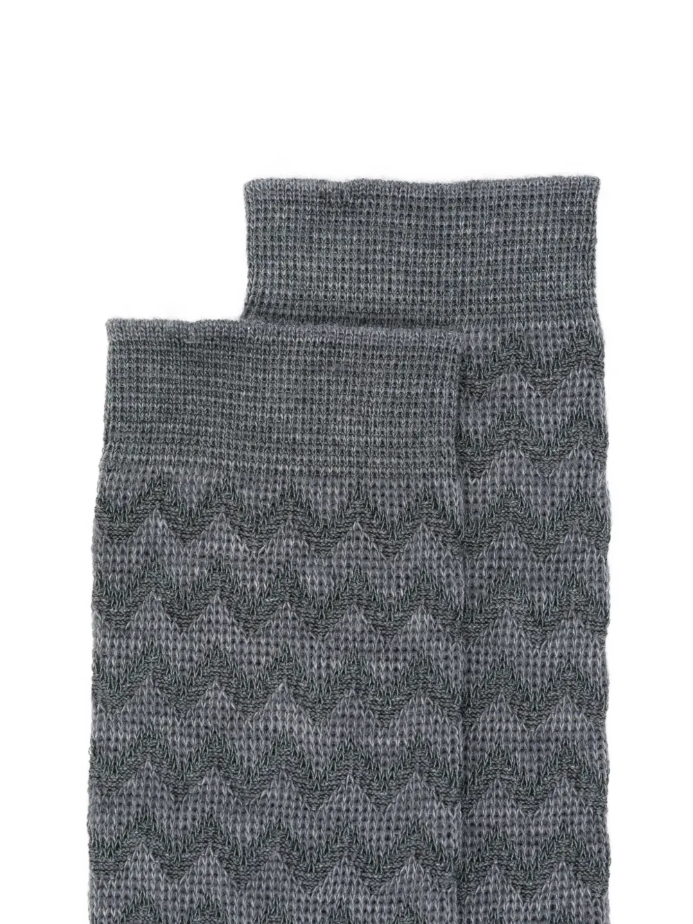 Missoni Gebreide sokken met zigzag-patroon Grijs