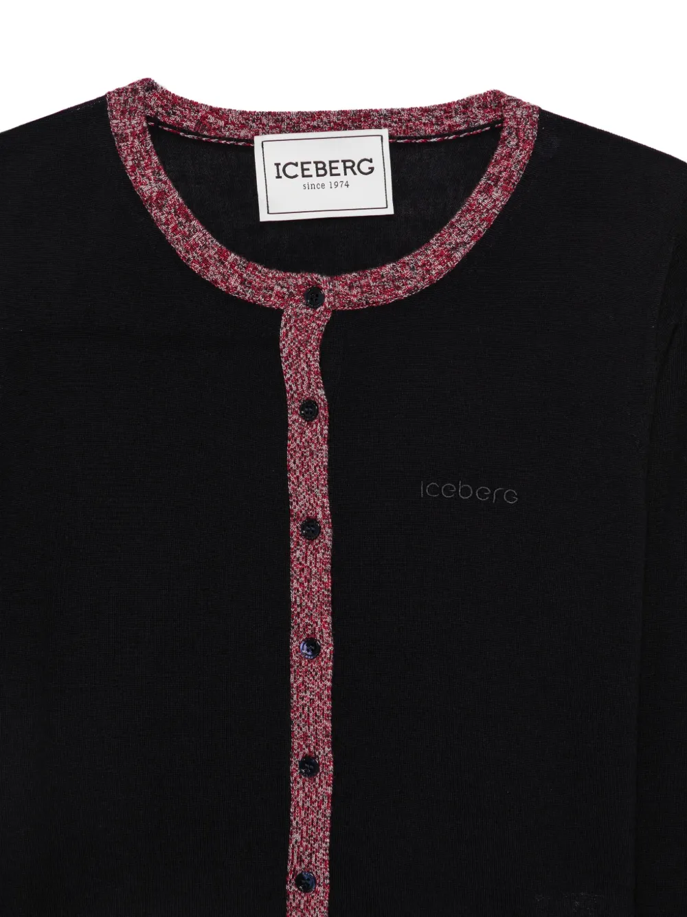 Iceberg Vest met logoborduurwerk en melange-afwerking Zwart