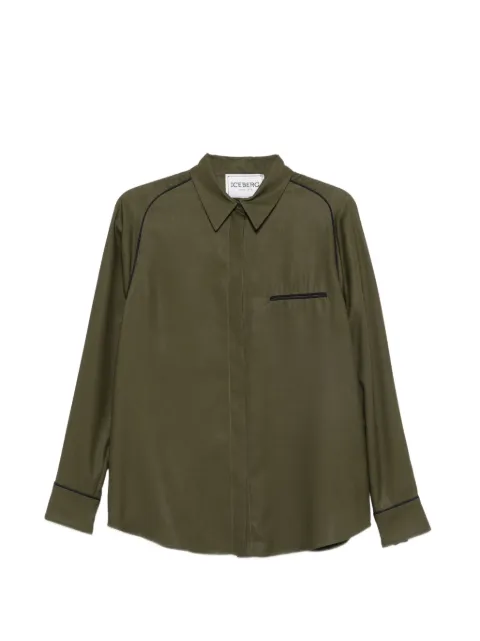 Iceberg piped-trim chest-pocket shirt