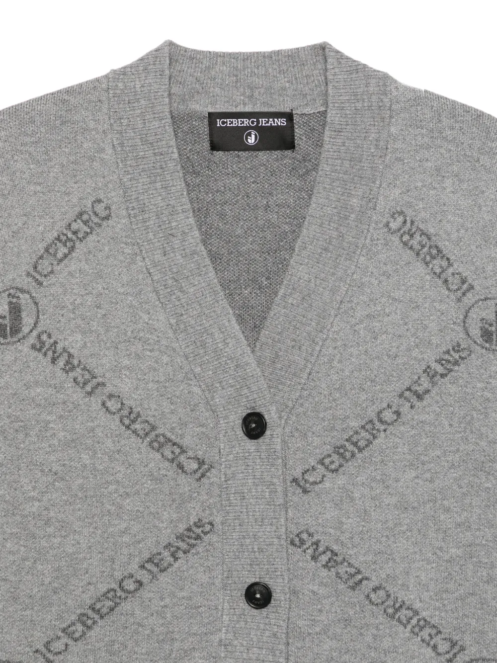 Iceberg Vest met intarsia logo Grijs