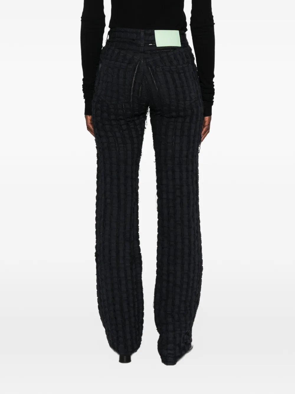 Haikure Star Bull Stripe geruite jeans Zwart
