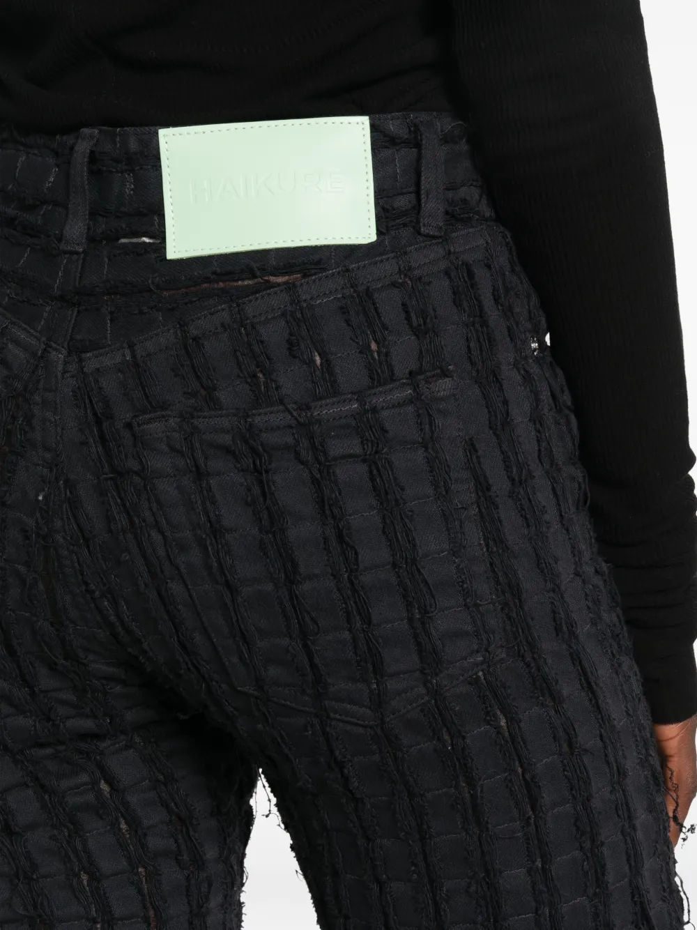 Haikure Star Bull Stripe geruite jeans Zwart