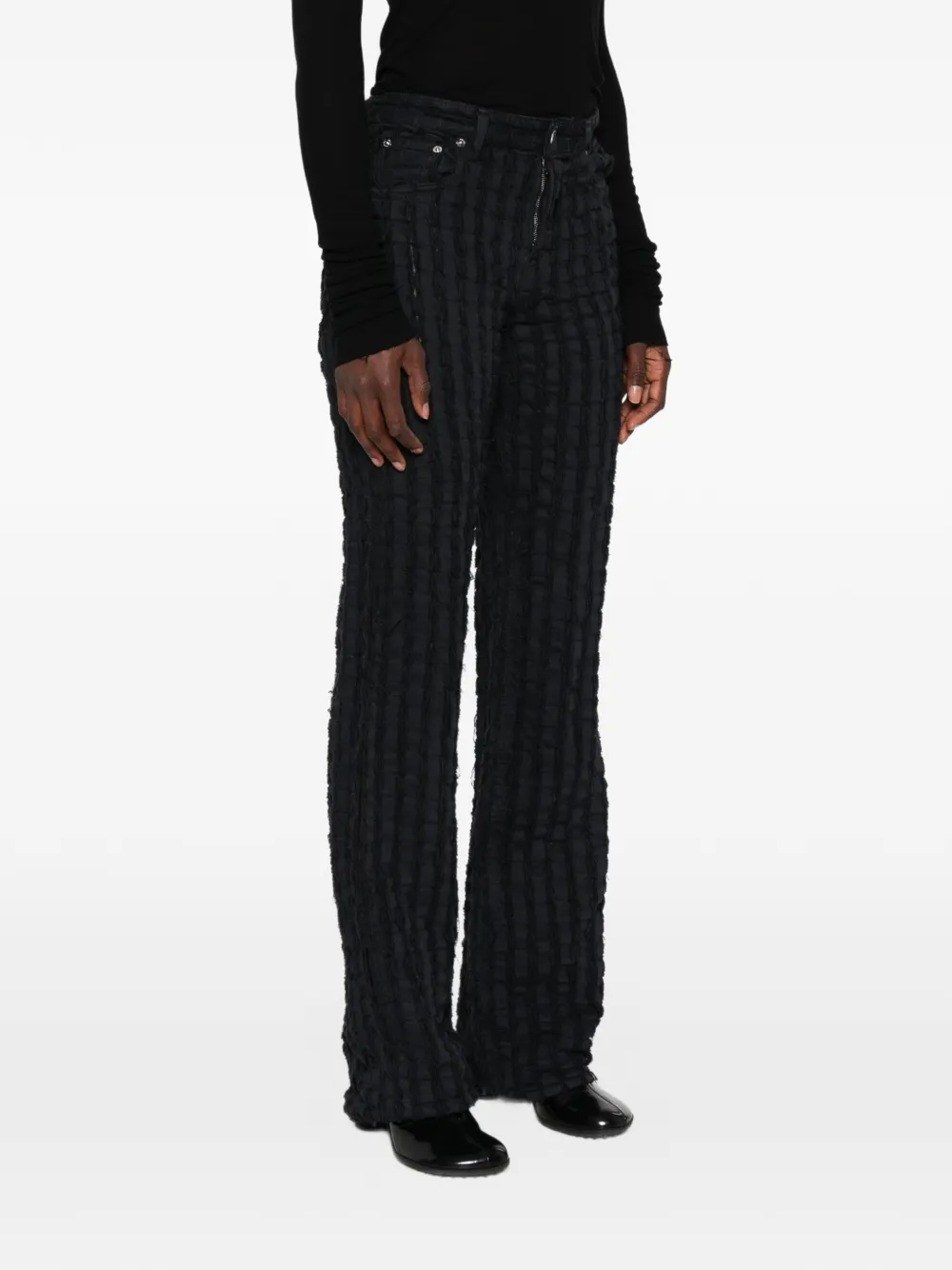 Haikure Star Bull Stripe geruite jeans Zwart